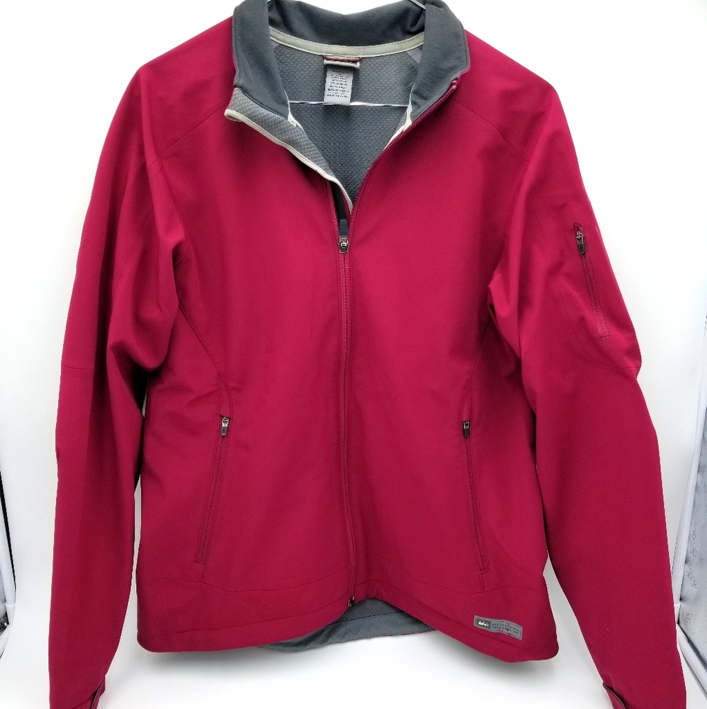 Rei Soft Shell Fleece Jacket Red Women's Euc - image 1